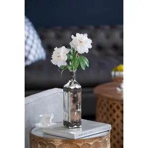 Antique Silver Glass Bottle Vase – Set