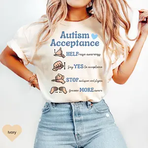 Comfort Colors Autism Aware T-Shirt, Autism Acceptance Shirt, SPED Teacher Shirt Gift, Autism Support Shirt, Autism Diversity Shirt - ShamCren