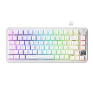 MAMBASNAKE×ATTACK SHARK X85 Pro Wireless Mechanical Gaming Keyboard with TFT Screen & Knob Hot-Swappable BT5.1/2.4Ghz/USB-C RGB Backlit Gasket Mount Gradient Side-Print PBT Keycaps for Win/PC/MAC