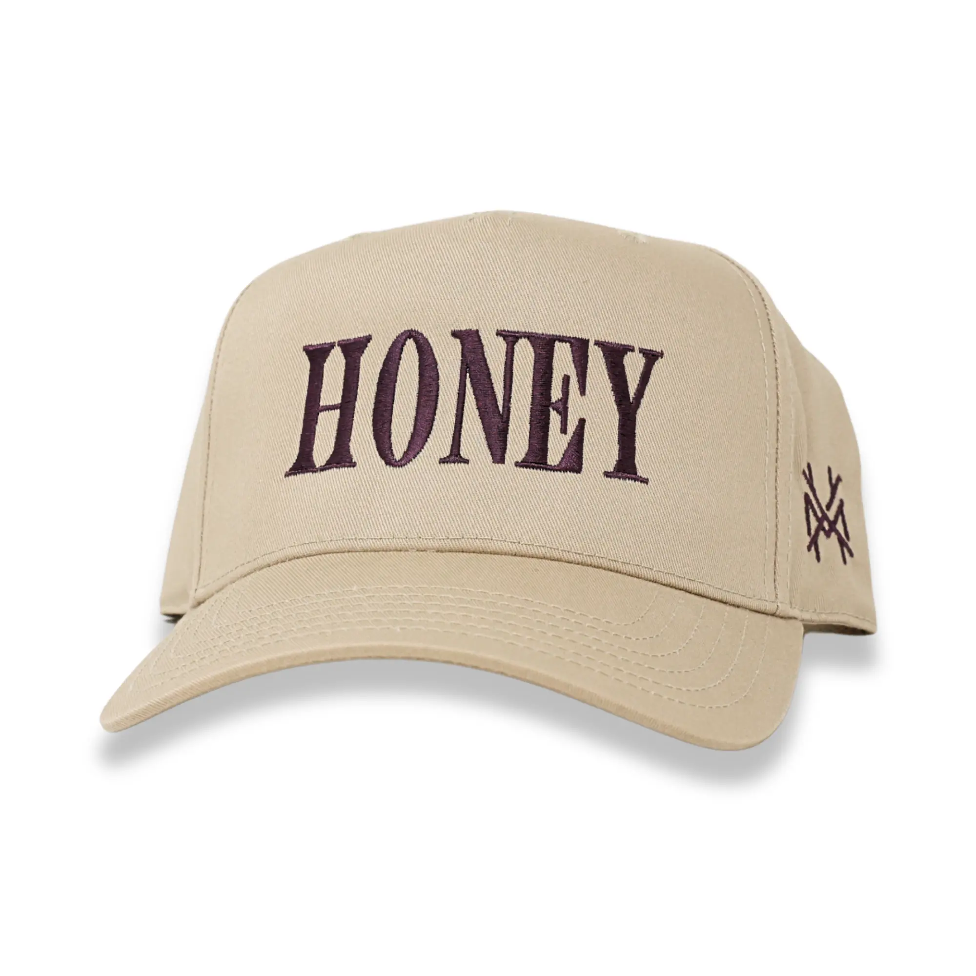 Retro Khaki Otto with Plum Thread