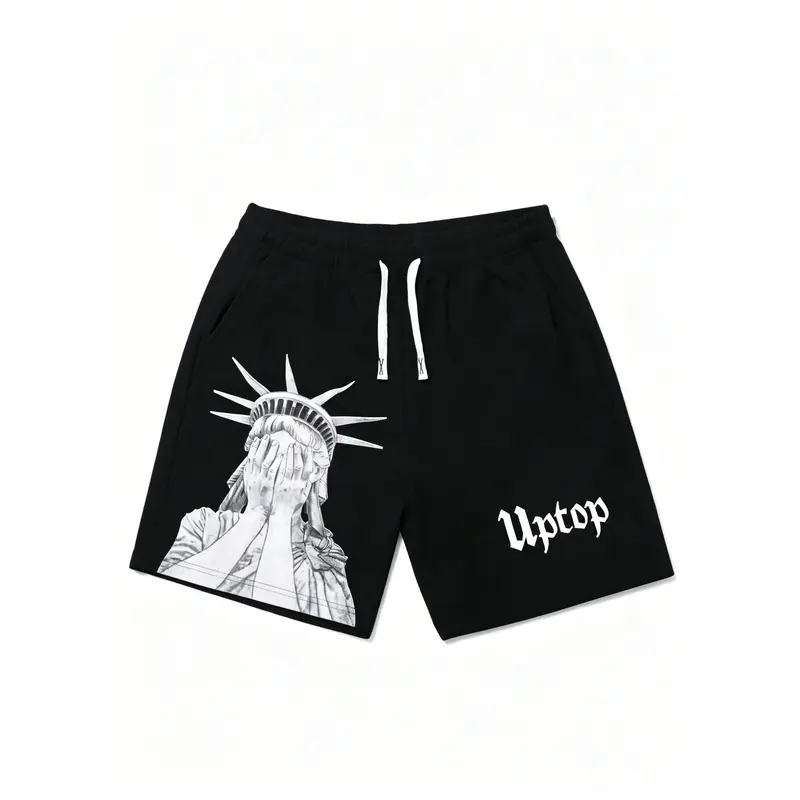 Men's Quick-Dry Polyester Clothes Gym-To-Street Wear Shorts (Pack of 3) - Elastic Waist with Drawstring, Breathable Fabric, Adjustable Skinny Fit, Bold Text Sports Print, Outdoor Performance Summer Bottoms for Basketball, Running