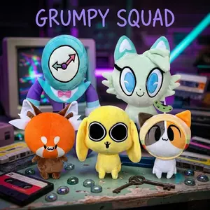 Aesthetic Cartoon Character Plushies Grumpy Clock Man & Friends Gift