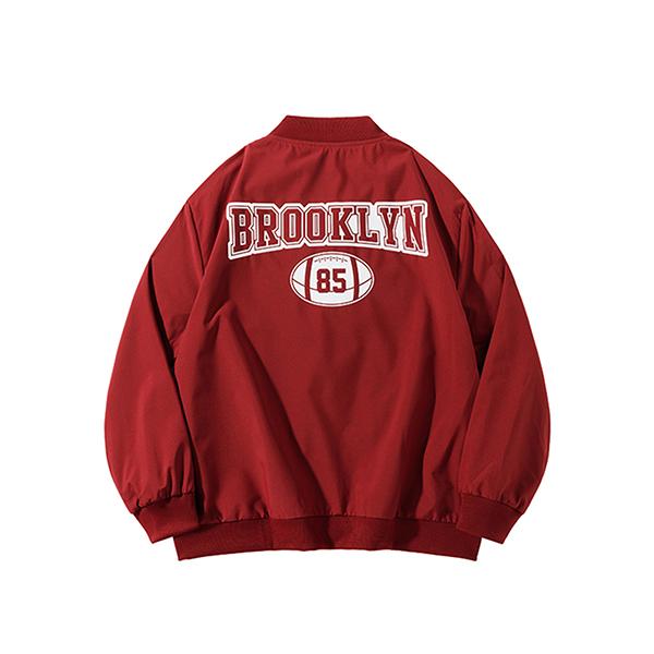 American Vintage Functional Stand Collar Baseball Jacket Men's Spring Autumn Winter Pilot Bomber Coat with 'New York' Embroidery