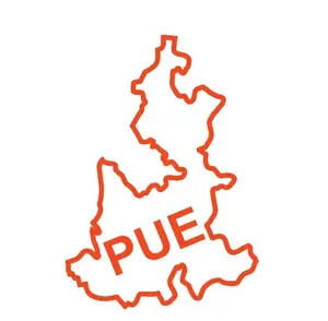 Mexican State Map Outline Puebla Vinyl Decal Sticker UV & Waterproof Bumper Window Laptop Automotive Water Bottle Gift accessories – ORANGE 6"
