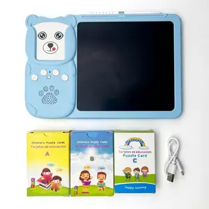 2-in-1 Bilingual Talking Flash Cards & LCD Writing Tablet - English-Spanish Educational Toy for Toddlers, 510 Vocabulary Words, Reusable Drawing Board, Screen-Free, Safe, Portable, Rechargeable