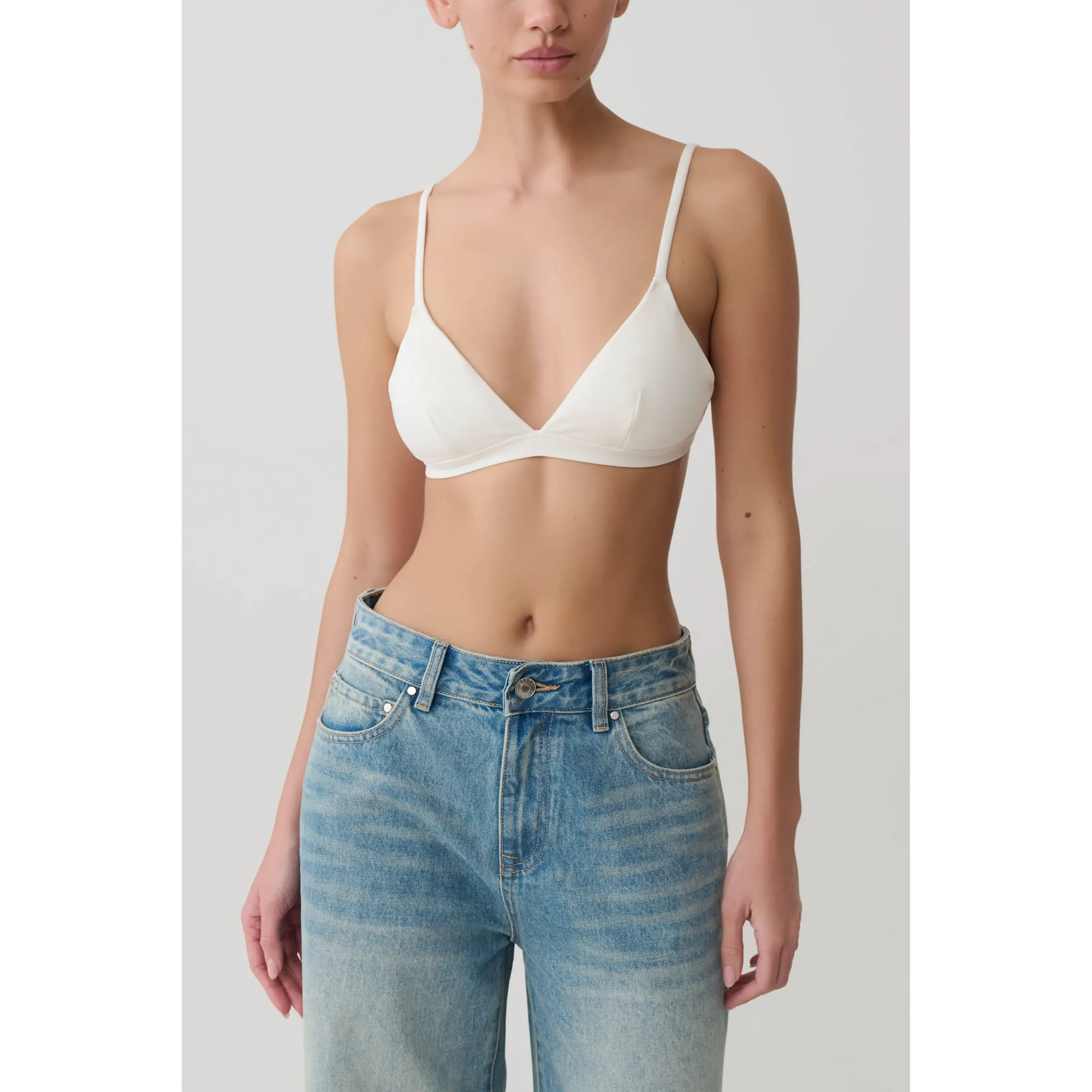 Kels Micro Triangle Bralette - White