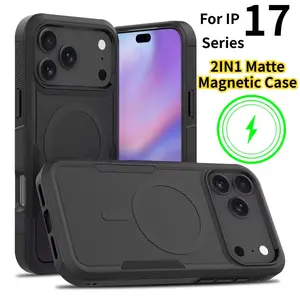 HAY Heavy Armor Defender Magnetic Charging Case for IPhone 17 Pro Max Air 16 15 14 Plus 13 12 Ott Box Shockproof Matte Protect Cover