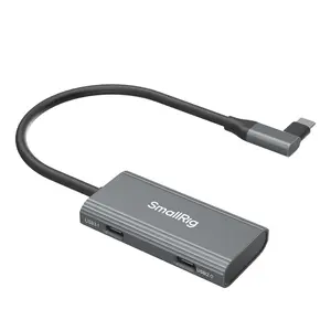 SmallRig 4-in-1 USB-C Hub with a Cold Shoe Mount, Type- C Multiport Hub with PD 100W / USB-C 3.1 / USB-C 2.0 with Audio Adapter x 2, for Mobile Shooting of ProRes Videos at 4K 60fps - 4598