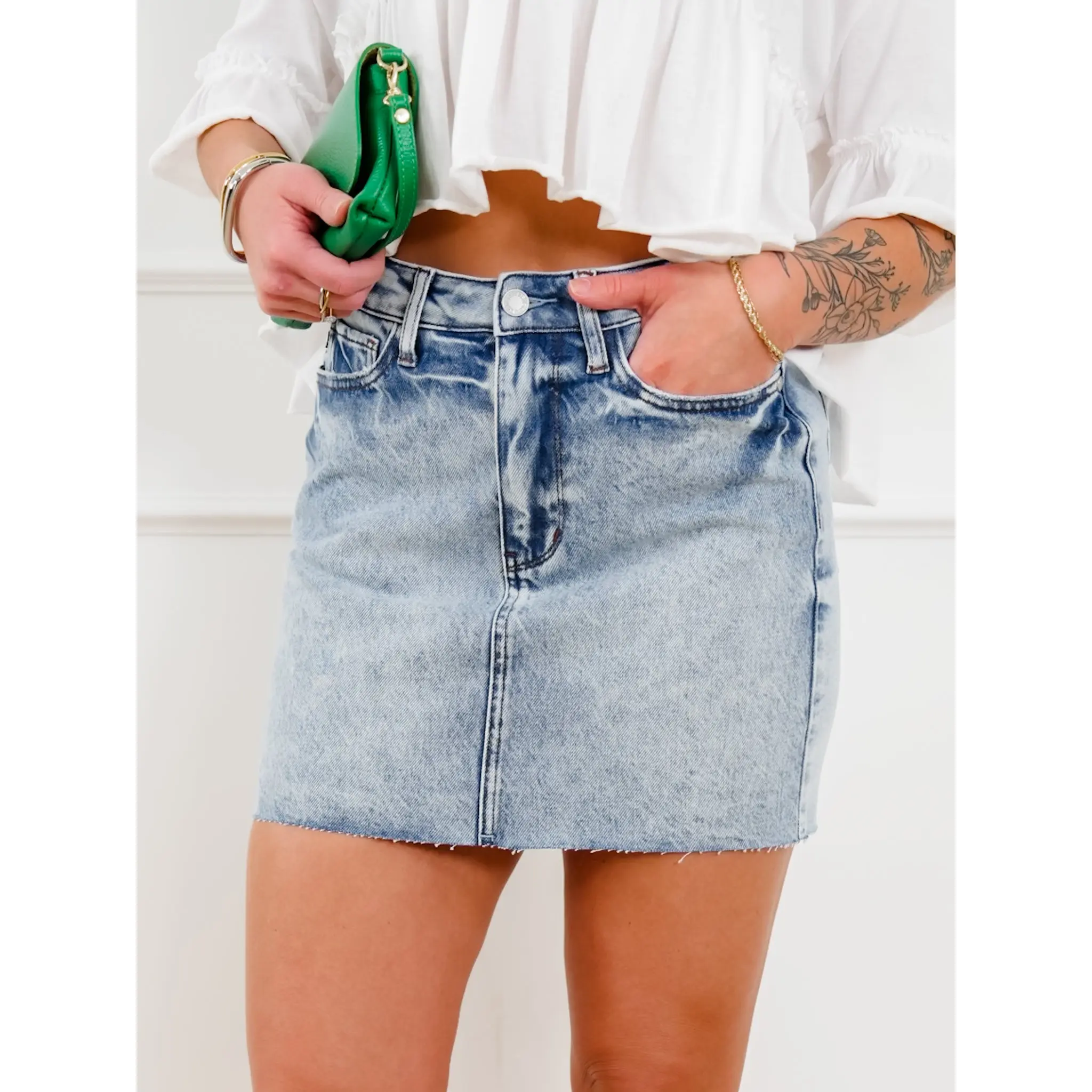 Judy Blue Medium Wash Rigid Magic Skirt