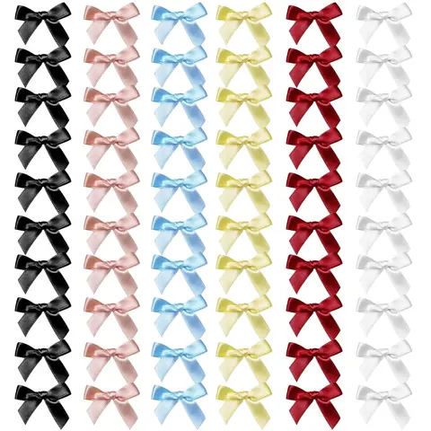 60Pcs 1.6x2inches Mini Cute Bow Hair Clips for Women Girls,Small Solid Color Hair Ribbon Alligator Clips Barrettes Pins Metal Y2k Hair Accessories