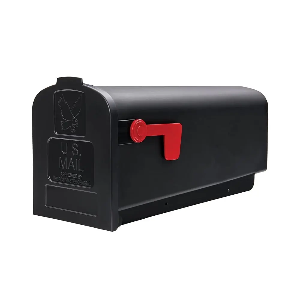 Parsons Classic Plastic Post Mount Mailbox, Black