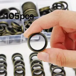 105Pcs boxed universal car oil seals, wear-resistant and leak-proof sealing parts for vehicle and industrial general use. With fine toughness, oil resistance, dustproof and anti-aging, it can effectively prevent liquid leakage, reduce mechanical friction.