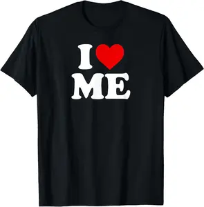 100% Cotton Printed Street-Style T-Shirt I Love Me Heart T-Shirt