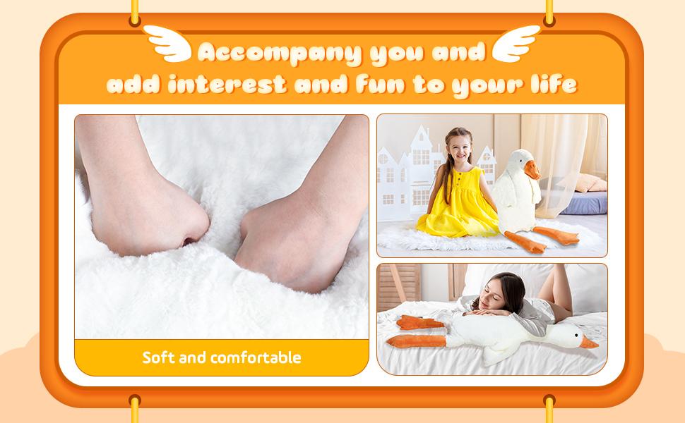 White Goose Plush Sleeping Pillow