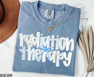 Radiation Therapist Shirt, , Bow Floral Radiation Therapy, Radiotherapy, Radiation Therapist Gift