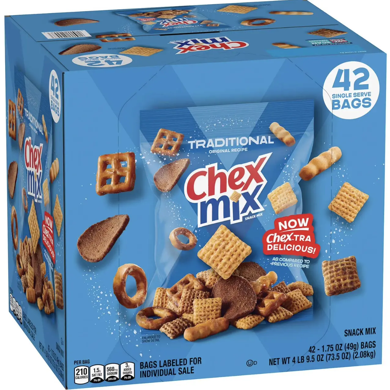 Chex Mix Traditional Savory Snack Mix, 1.75 oz., 42 pk.