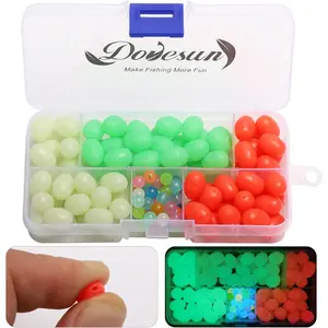 Soft Rubber Fishing Beads Fishing Bait Eggs Accessories 7 Colors with Tackle-Box Multiple Sizes Available