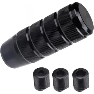 95mm Aluminum Car Shift Knob – Weighted Manual Shifter with M8/M10/M12 Adapters, Universal Fit (Black)