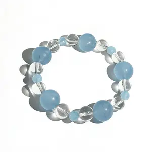 Clarity & Calm Aquamarine & Clear Quartz Bracelet