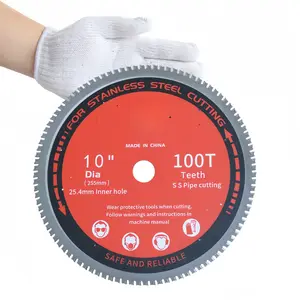 10" 100T Hardened Alloy Circular Saw Blade for Steel & Stainless Steel - 255mm Diameter, 100 Teeth, 10" Cutting Diameter, Durable & Reliable, No Assembly Required, Precision Cutting , Robust  Design tiktokshopspringglowup Tool Material