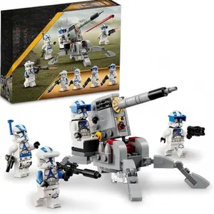 Soldier Battle Pack Building Blocks Kit, Buildable Anti-Vehicle Cannon with 4 Minifigures, Portable Travel Toy, Birthday Gift Idea for Kids