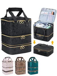 Nail Polish Organizer Bag Holds 60 Bottles Nail Polish & Nail Kit -Nail Polish Storage Organizer Nail Polish Bag Nail Supplies Organizer Case for nail tech Travel Essentials Bag