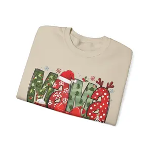 Mama Christmas Sweatshirts, Merry Mama Christmas Sweater, Holiday Cute Gifts for Mom, Unisex Crewneck Pullover, Mama Sweatershirts Collar Comfort mama sweater