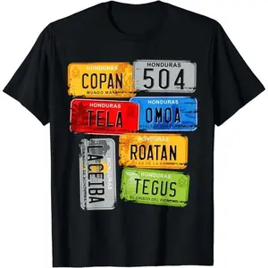 Colorful Printed Casual Cotton Short Sleeve Honduras, Copan, Tela, Omoa T-Shirt For Men Women