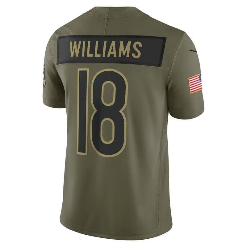 Chicagoo Williams Olive 2025 Salute to Service Limited Jersey New 2025 Print Full Logo America Football Jersey Team Uniform Perfect Gift for Sports Fans Themed Salt Pepper Shakers