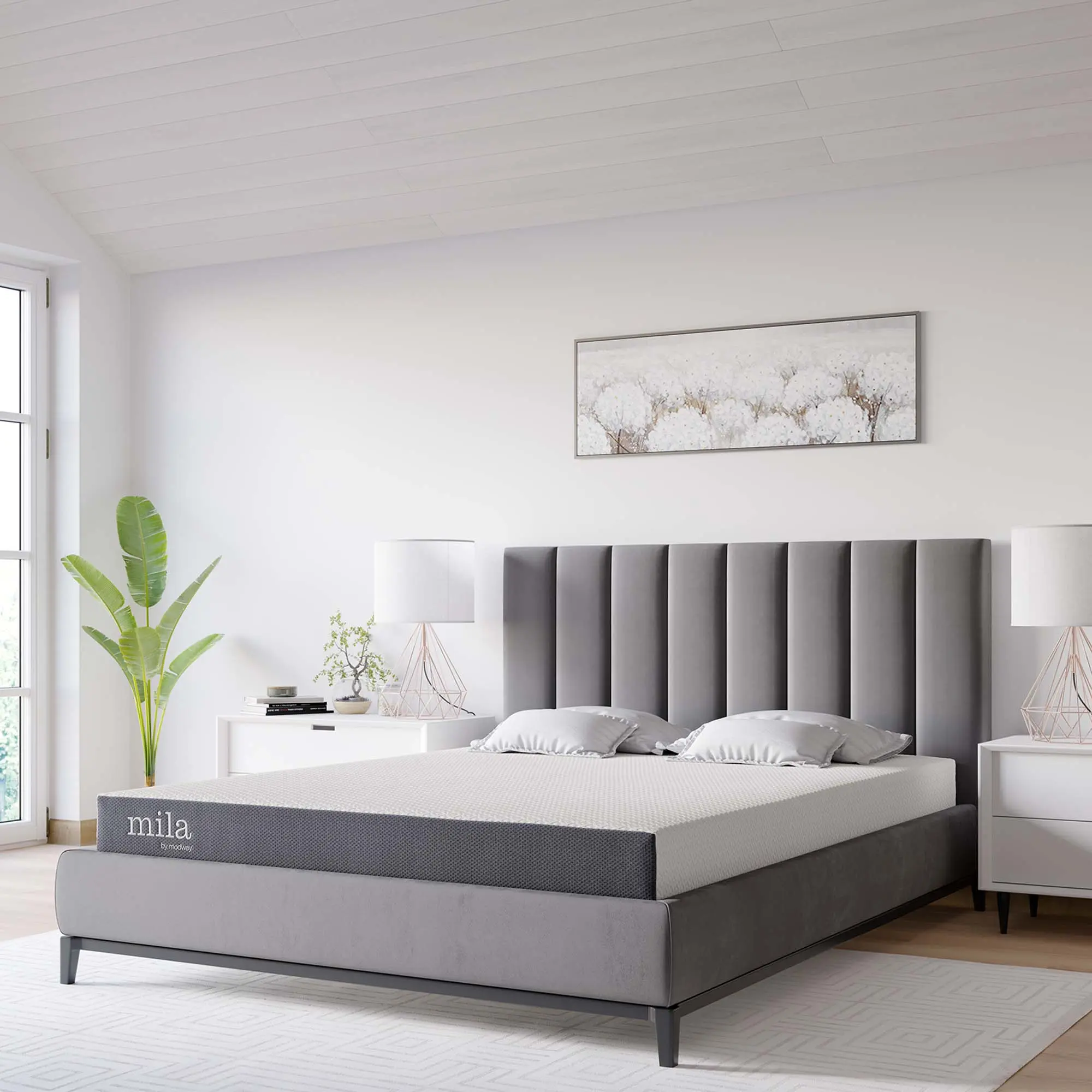 Modway Mila 6" Queen Size Mattress - Premium Memory Foam, High Quality Mattress with Breathable Cover, Ideal for Relaxing Sleep, Bed Upgrade, Compressed and Rolled into a Convenient Box