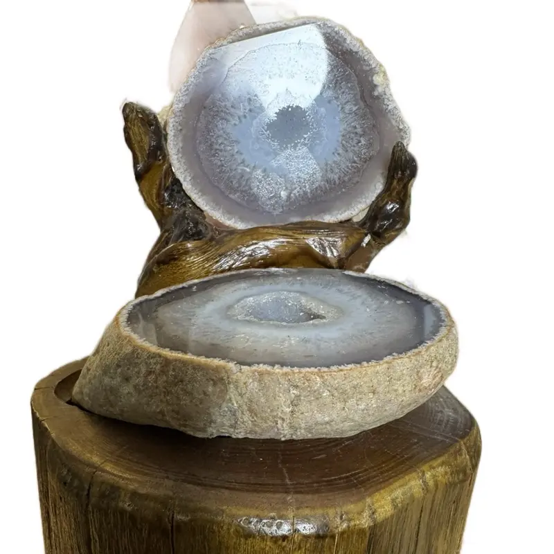 Drusy Agate Money Bowl with Custom Home Decor Stand Unique Natural Rock Design for Stylish Interior