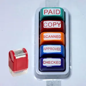 Stamp Set, 1 Count ID Identity Protection Roller Stamp & 5 Counts/set Paying Stamp, Stationery Supplies for Confidential Information, Office Supplies