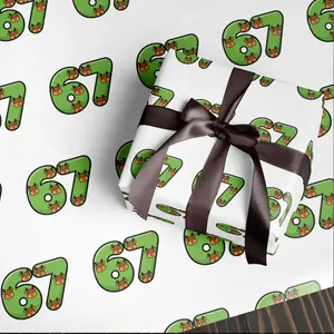 Reindeer Face 67 Meme Wrapping Paper Christmas, Playful Holiday Gift Wrap for Kids and Family, Minimal White Colorful Gift Wrap