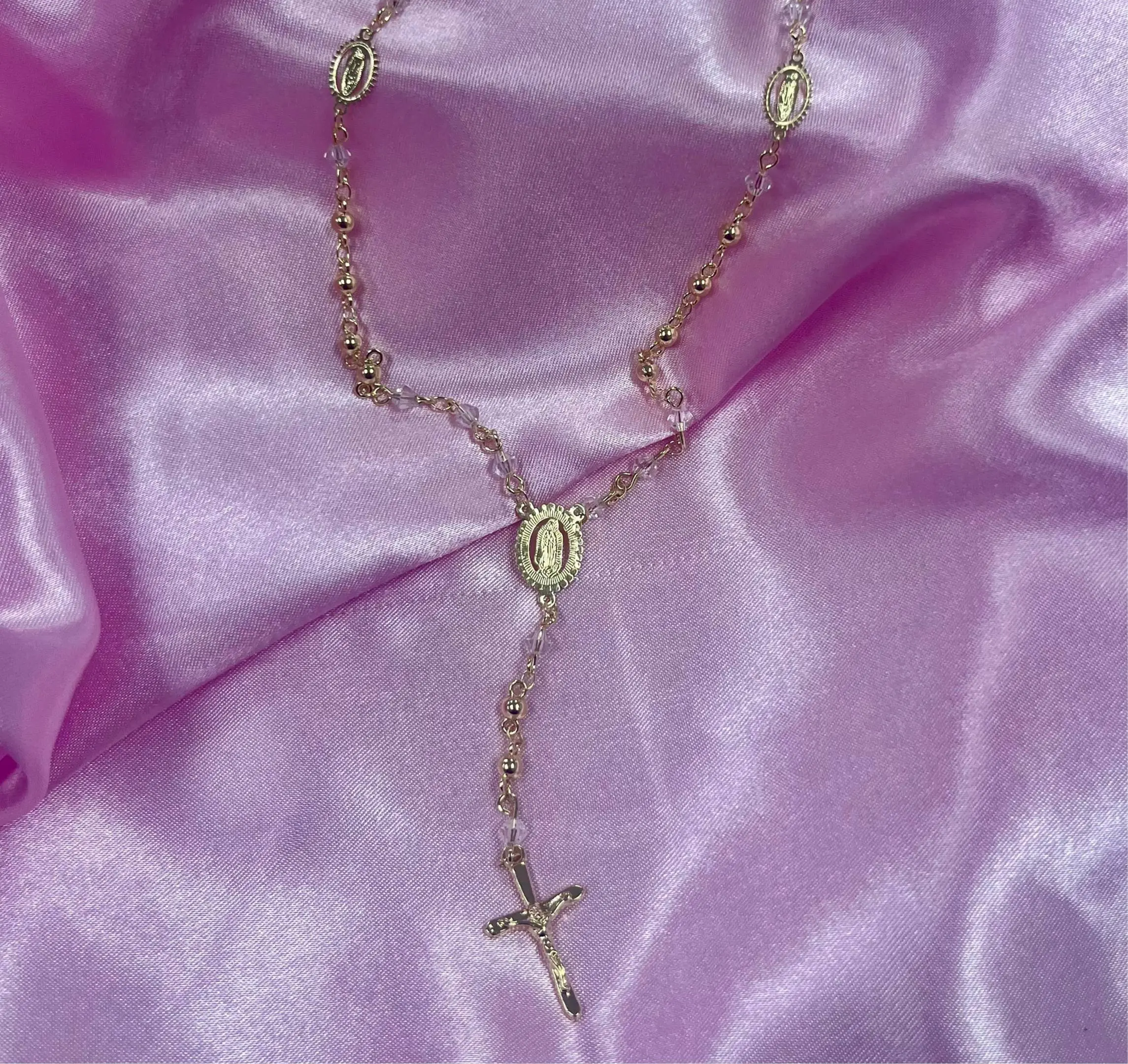Crystal Virgen Rosary