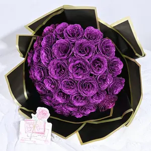 24 Roses Glitter Roses Bouquet, DIY Fake Glitter Decorative Flowers Bouquet, Valentine's Day Gift ,Everlasting Shiny Artificial Rose Bouquet, Anniversary Day ,Mother's Day Gift , Engagement, Wedding,Christmas Gift
