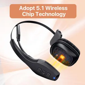 55Hrs Working Time Wireless Headset with Dual Noise Cancelling Mic Trucker Headset, 80 Days Long Battery Time, Dual Devices Can Be connected Headphones for Office, Truck Driver, Meeting