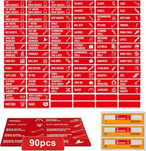 90 PCS Magnetic Toolbox Labels – 3.5"x1" Large Tool Box Stickers,Strong Magnets for Tools Chest Drawer Organization – Fits U.S. General Tool Box Accessories & All Steel Tools Cabinets