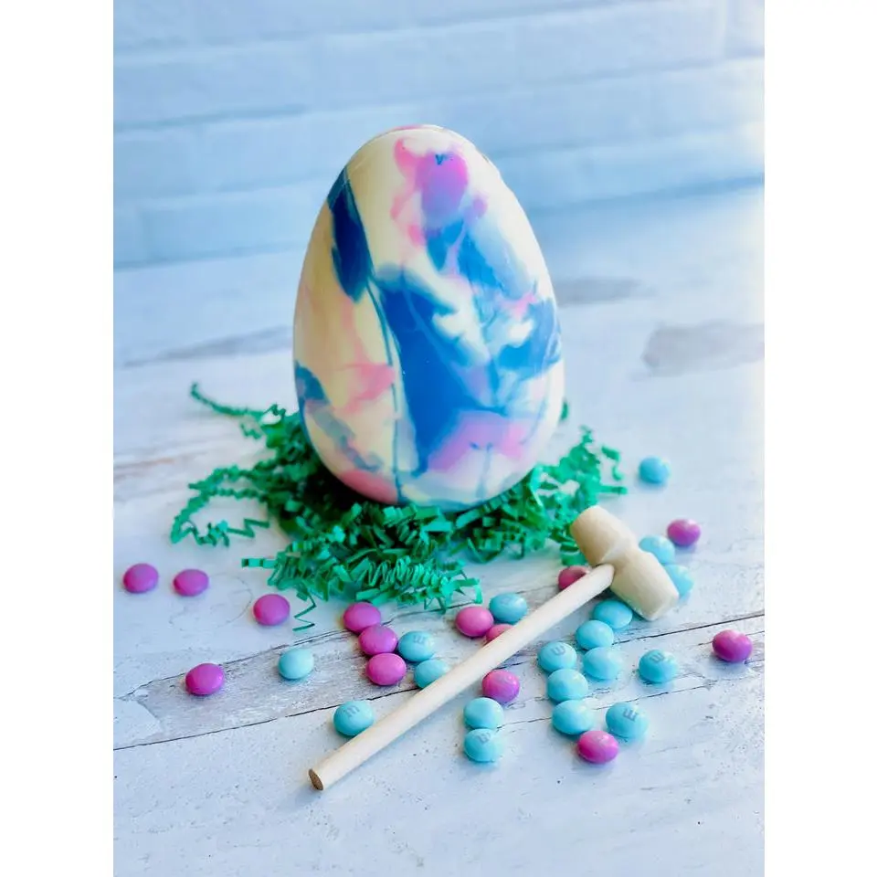 Breakable Chocolate Egg in Tie-Dye Design Breakable Chocolate Egg in Tie-Dye Design