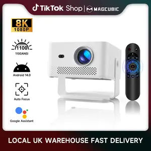 Magcubic HY450Max Projector 1100ANSI 12W Speaker HDR10+ 8K Decode Auto Focus Android 14.0 Dual WiFi6 BT5.4 Fully Automatic Keystone 1.0:1 Throw Ratio Screen Recognize & Automatic Obstacle Avoidance Home Cinema, Movie, Audio Summervibes