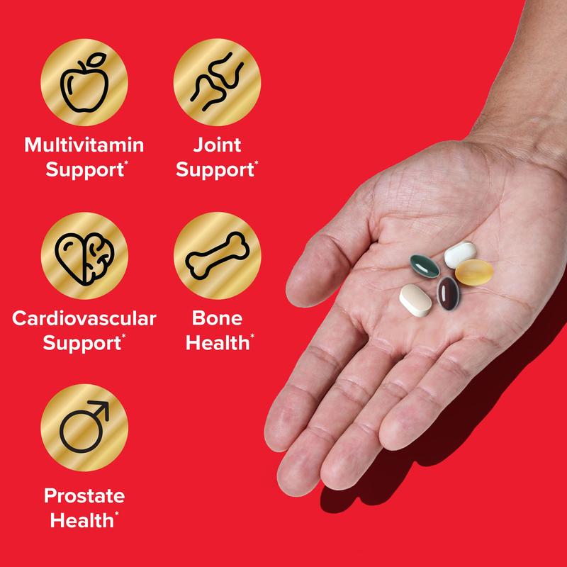 GNC 3-Pack Bundle: man's 50+ Vitapak, Stress & Bone Support, 30 Count, Healthcare, Edible Dietary Supplement, Overall Wellness, Fitness, Jumpstart