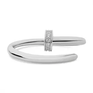 Nail shaped ring 925 sterling silver