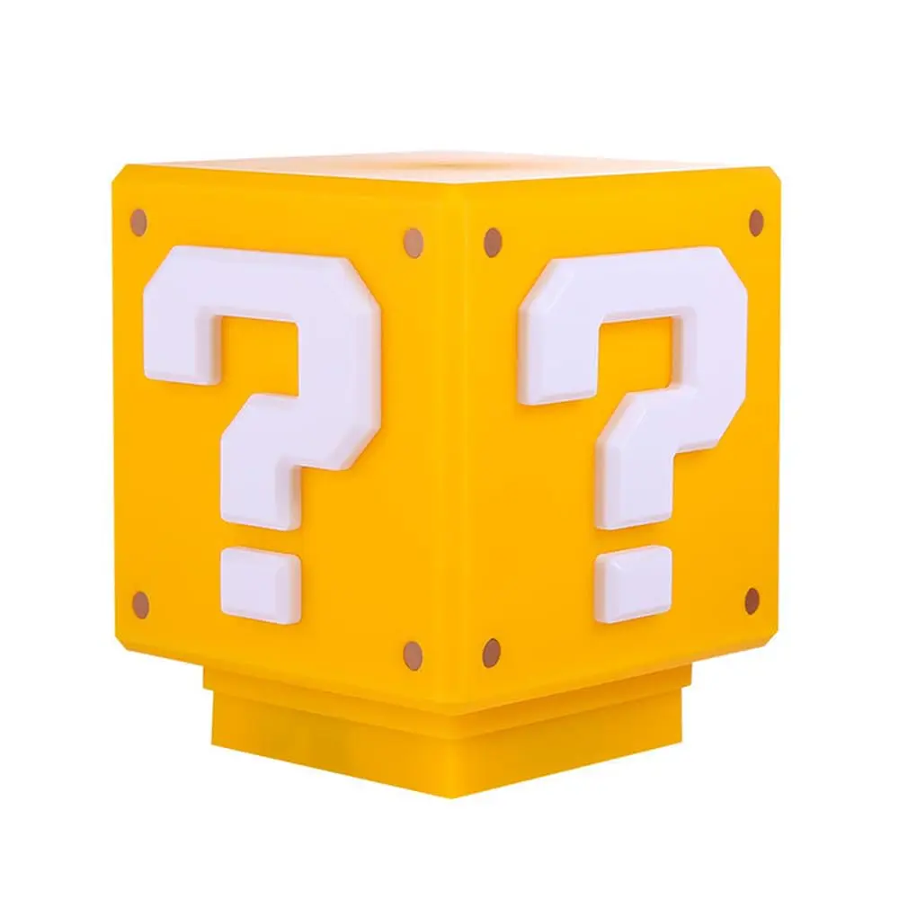 Retro Game Question USB Rechargeable LED Night Light - Home Decor Lighting, Led Powered, Compact, USB & Mobile Light with Game Over Sound Effects, Simple Touch Controls, Warm Bedroom Lamps, Classic Building Block Design, Double-Sided Tape Included
