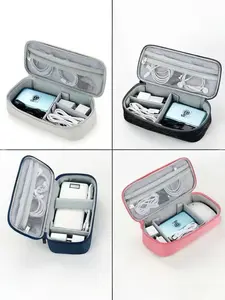 Data Cable Organizer Bag, Travel Storage Pouch for Earphone Cables, Power Bank, Phone Case, Ideal for Business Trips, Home, Office Use, Travel Accessory