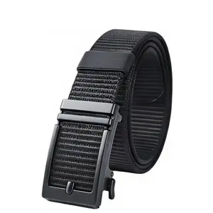 Men's Ratchet Belt - Nylon Web Work Belt with Automatic Buckle, Adjustable for Jeans, Pants, Golf, and Everyday Use
