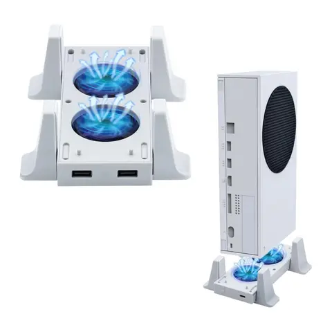 Vertical Stand with 3 Level Adjustable Speed Cooling Fan & 2 USB Ports, 1 Count Cooling Vertical Stand for Xbox Series S Gaming Items