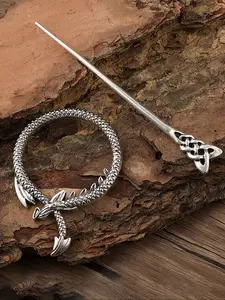 Vintage Viking Dragon-Shaped Hairpin Hair Stick, Simple Versatile Celtic Knot Hair Accessory for Parties, Perfect Gift for Mother's Day and Valentine's Day, Hair Clip