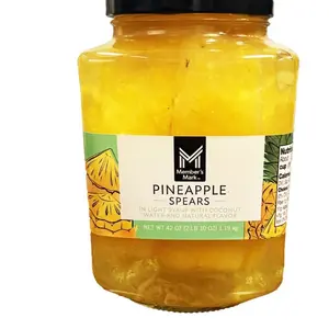 Pineapple Spears in Coconut Water 42 oz Jar Light Syrup Naturally Flavored Refreshing Taste Low Calorie Nutrient Rich Smoothies Tropical Carrot Picnics Fruit Salad