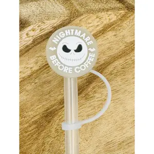 Glow in the Dark Nightmare Before Coffee Straw Topper