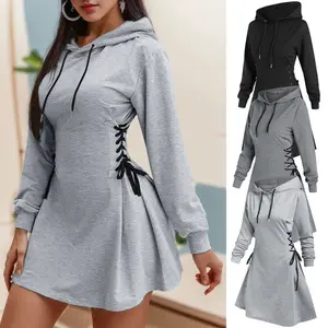 Women's Long Sleeve Lace-Up Hoodie for Autumn