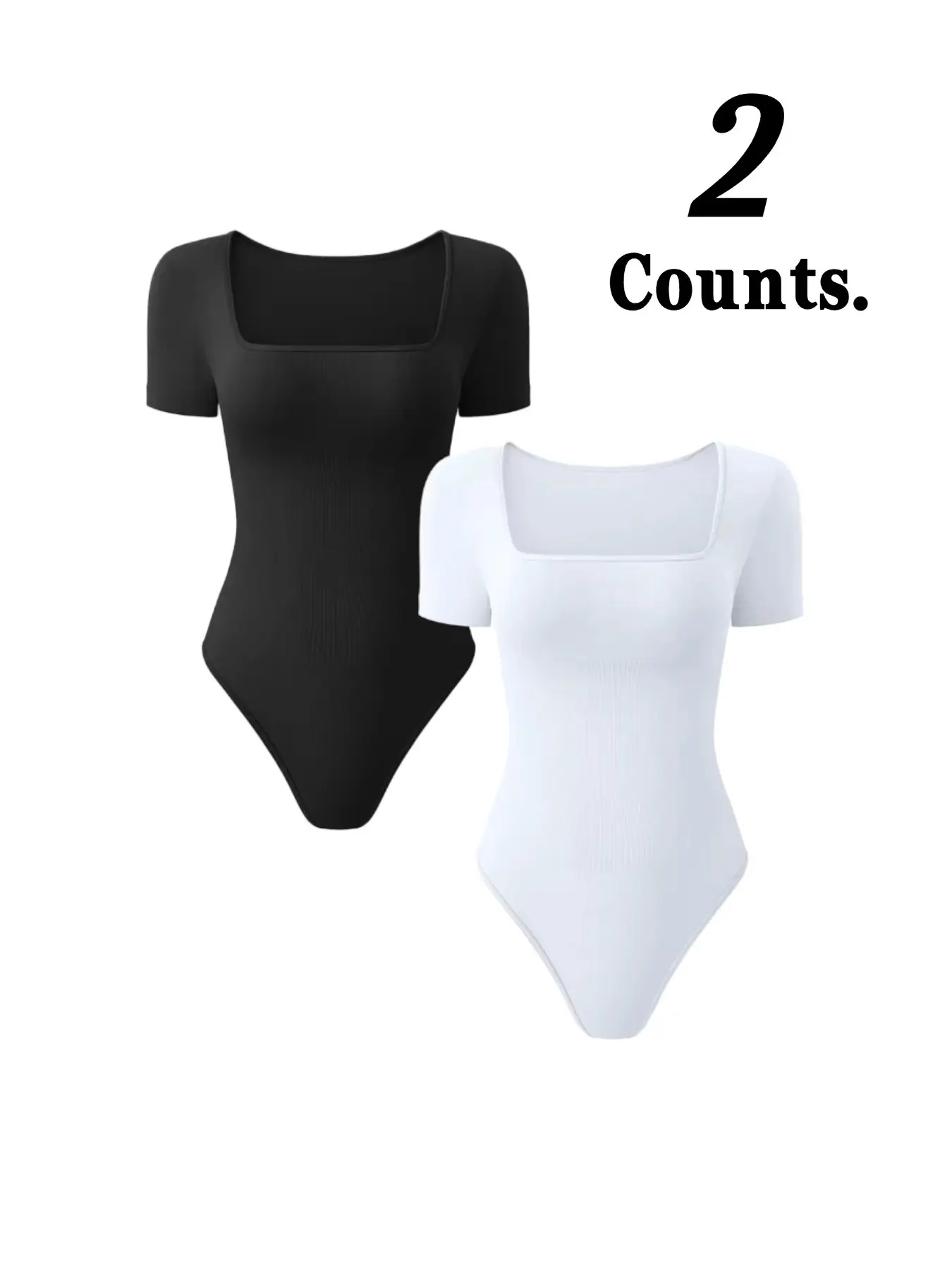 Women's Two-Piece Set Sexy Striped Square Neck Short Sleeve Jumpsuit, Basic Spring Fashion Trend, Casual Wear, Comfortable and Stylish Bodysuit, Fit, Square Neck Bodysuits